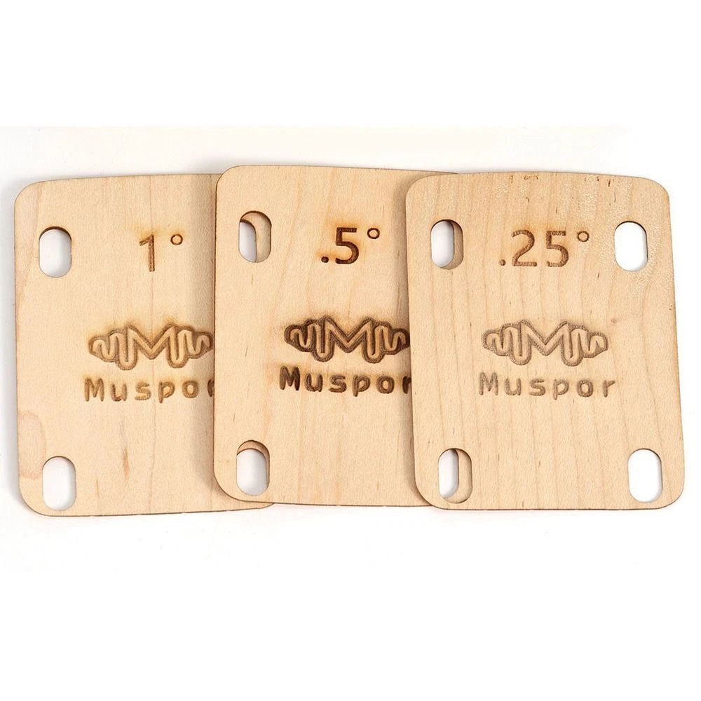 3 Pcs 0.25 0.5 1 Degree Guitar Neck Shims for Electric Guitar