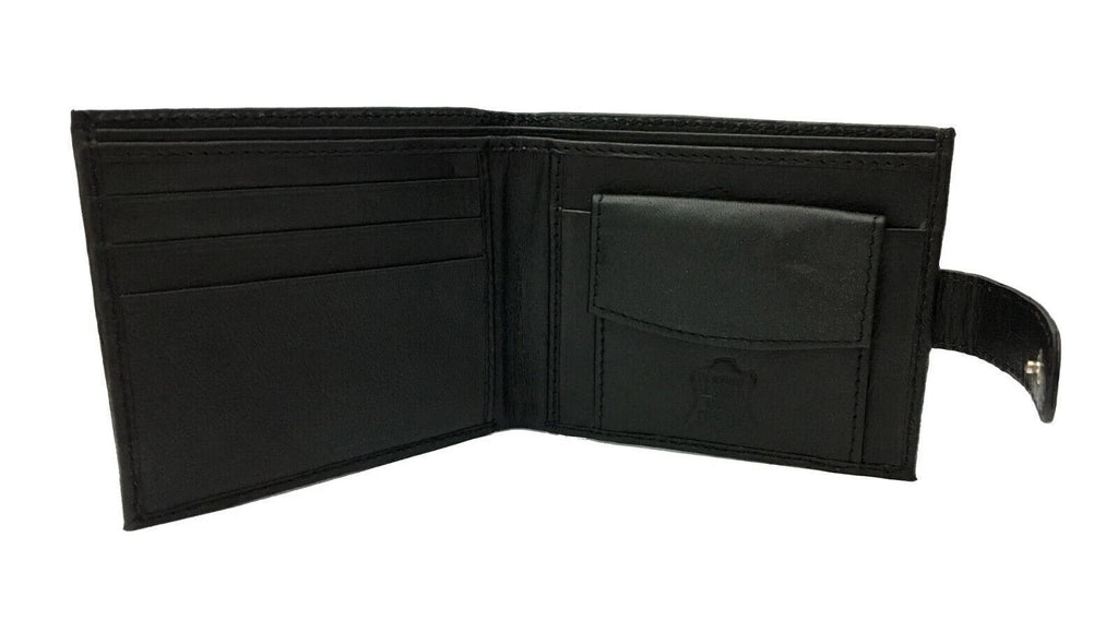 Mens Leather Wallet RFID Blocking Soft Genuine Card Slots Id Window Coin Pocket