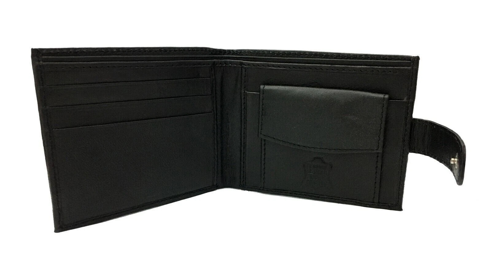 Mens Leather Wallet RFID Blocking Soft Genuine Card Slots Id Window Coin Pocket
